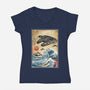 Rebels In Japan Woodblock-Womens-V-Neck-Tee-DrMonekers