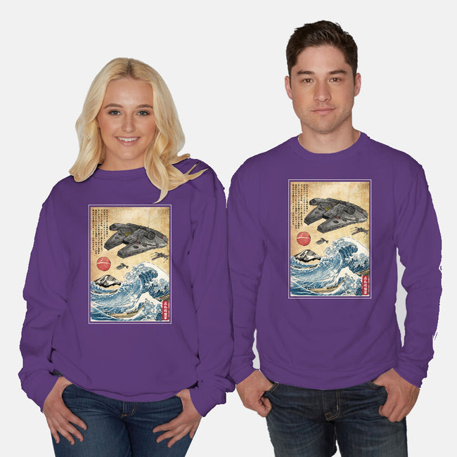 Rebels In Japan Woodblock-Unisex-Crew Neck-Sweatshirt-DrMonekers