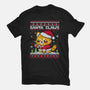 Santa Claws Cat-Womens-Fitted-Tee-NemiMakeit