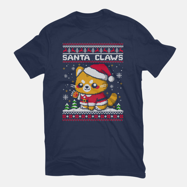 Santa Claws Cat-Mens-Basic-Tee-NemiMakeit