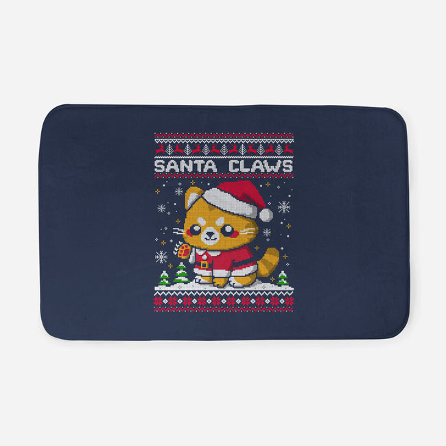 Santa Claws Cat-None-Memory Foam-Bath Mat-NemiMakeit