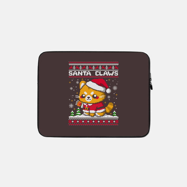 Santa Claws Cat-None-Zippered-Laptop Sleeve-NemiMakeit