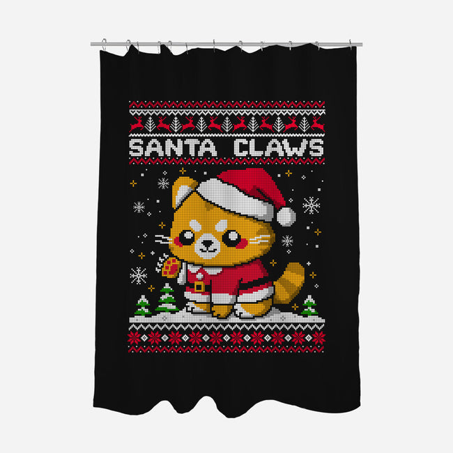 Santa Claws Cat-None-Polyester-Shower Curtain-NemiMakeit