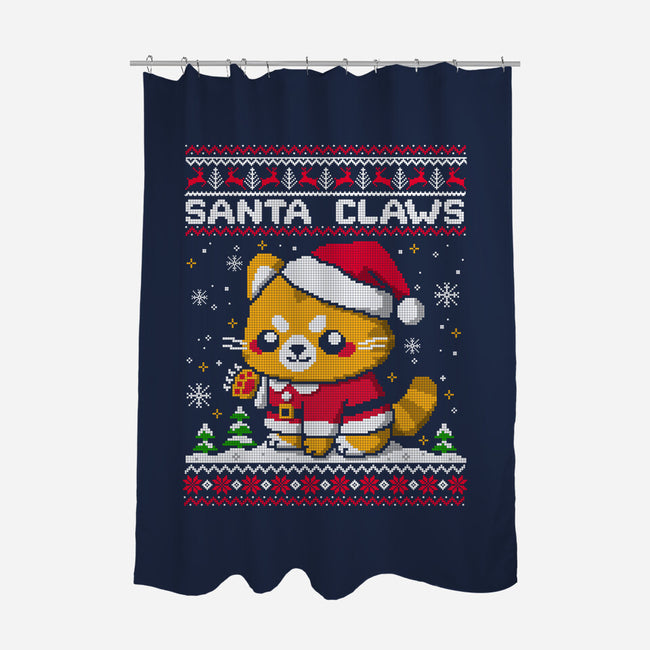 Santa Claws Cat-None-Polyester-Shower Curtain-NemiMakeit