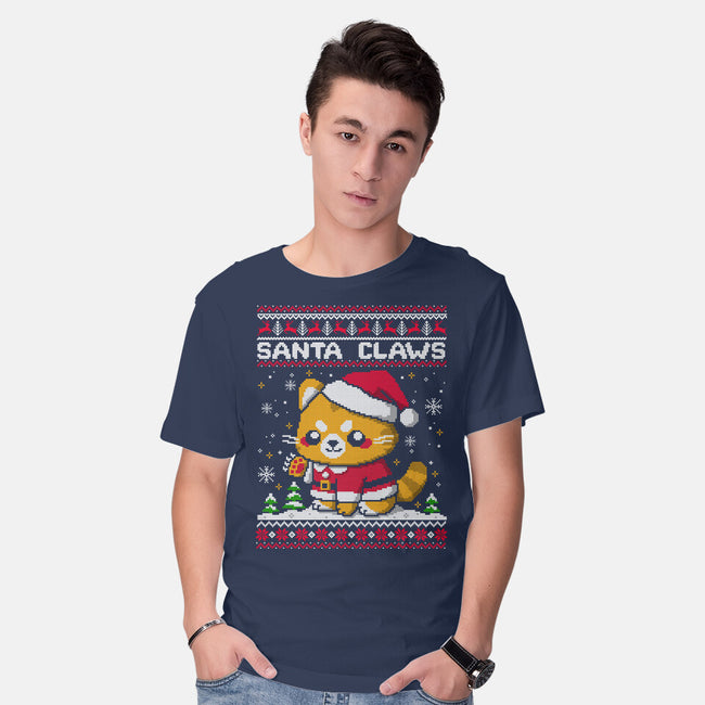 Santa Claws Cat-Mens-Basic-Tee-NemiMakeit