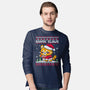 Santa Claws Cat-Mens-Long Sleeved-Tee-NemiMakeit