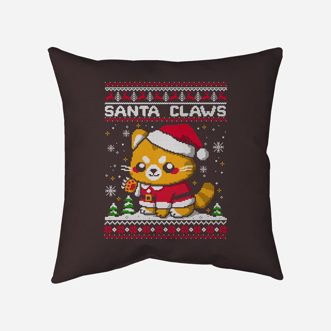 Santa Claws Cat-None-Non-Removable Cover w Insert-Throw Pillow-NemiMakeit