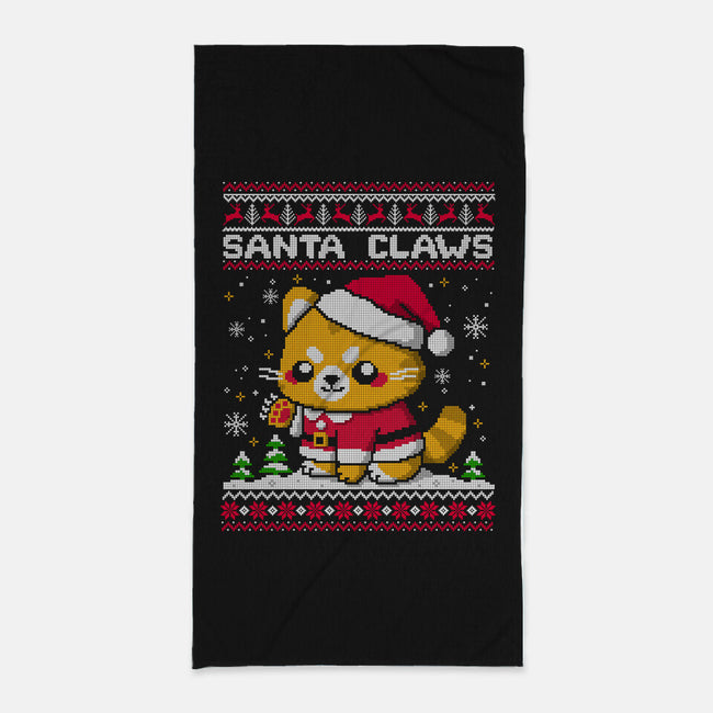 Santa Claws Cat-None-Beach-Towel-NemiMakeit