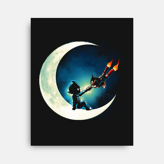 Robot Boy Moon-None-Stretched-Canvas-Vallina84