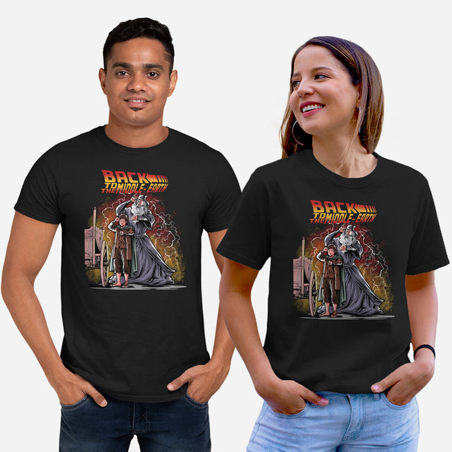 Back To The Middle-Earth-Unisex-Basic-Tee-zascanauta