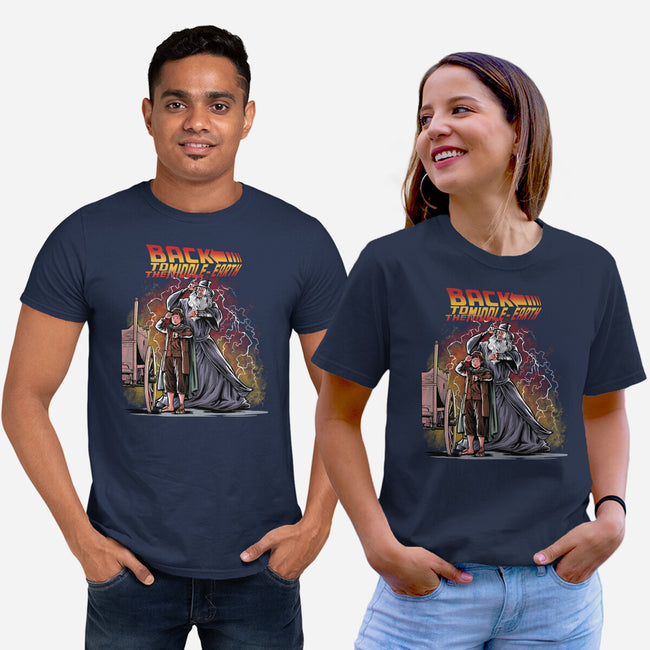 Back To The Middle-Earth-Unisex-Basic-Tee-zascanauta