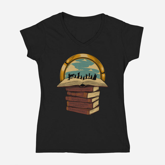 Fantastic Adventure Vol 2-Womens-V-Neck-Tee-Hafaell