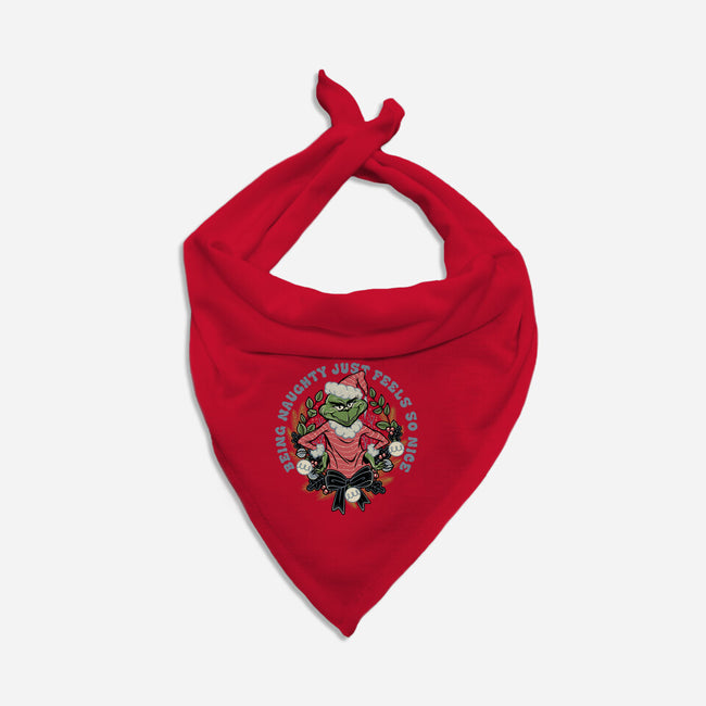 Naughty Grinch-Cat-Bandana-Pet Collar-momma_gorilla