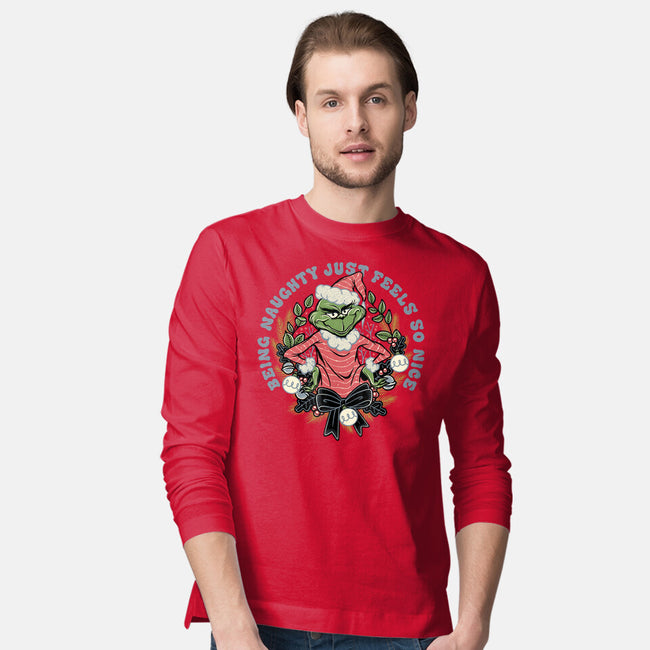 Naughty Grinch-Mens-Long Sleeved-Tee-momma_gorilla