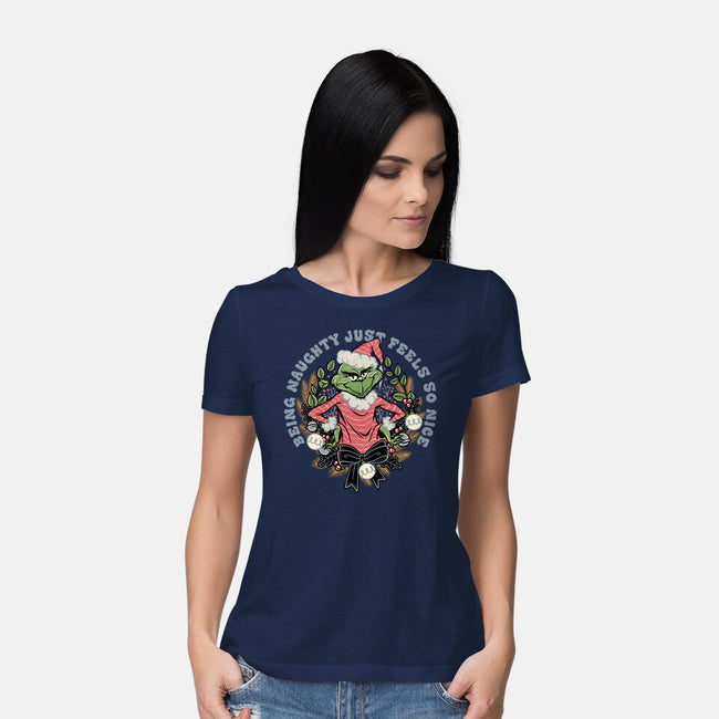 Naughty Grinch-Womens-Basic-Tee-momma_gorilla