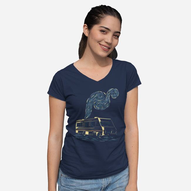 Starry Bad-Womens-V-Neck-Tee-Claudia