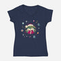 Christmas Meditation-Womens-V-Neck-Tee-teesgeex