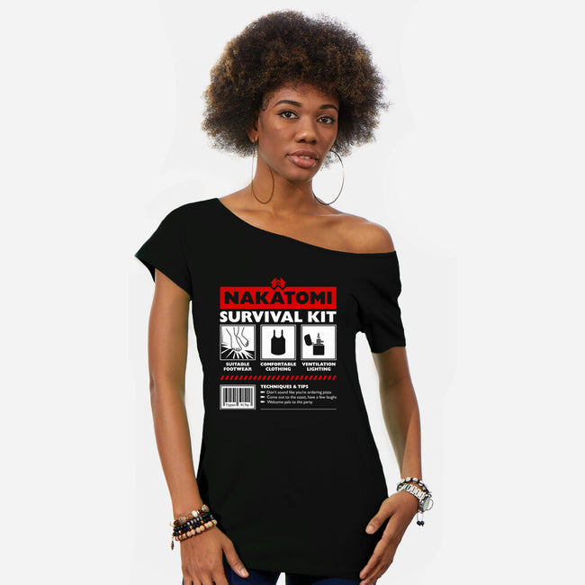 Nakatomi Survival Kit-Womens-Off Shoulder-Tee-rocketman_art