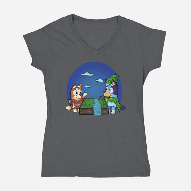 An Adventure With My Sister-Womens-V-Neck-Tee-nickzzarto