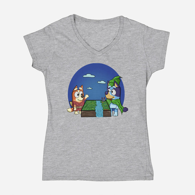 An Adventure With My Sister-Womens-V-Neck-Tee-nickzzarto