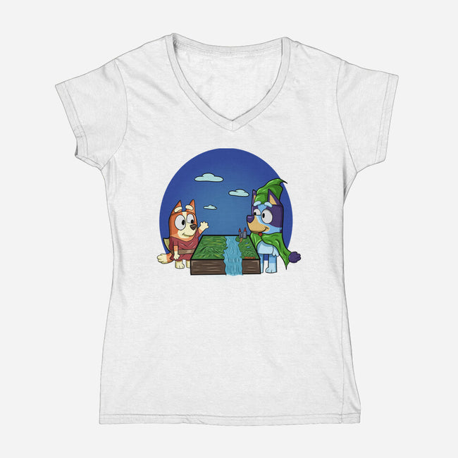 An Adventure With My Sister-Womens-V-Neck-Tee-nickzzarto