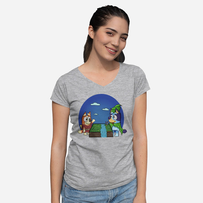 An Adventure With My Sister-Womens-V-Neck-Tee-nickzzarto