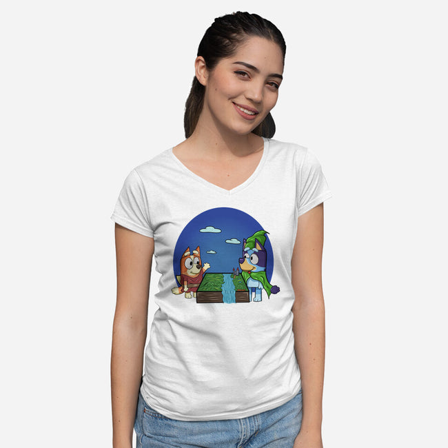 An Adventure With My Sister-Womens-V-Neck-Tee-nickzzarto