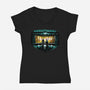 Temporal Mayhem-Womens-V-Neck-Tee-zascanauta