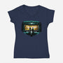 Temporal Mayhem-Womens-V-Neck-Tee-zascanauta