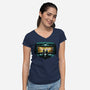 Temporal Mayhem-Womens-V-Neck-Tee-zascanauta