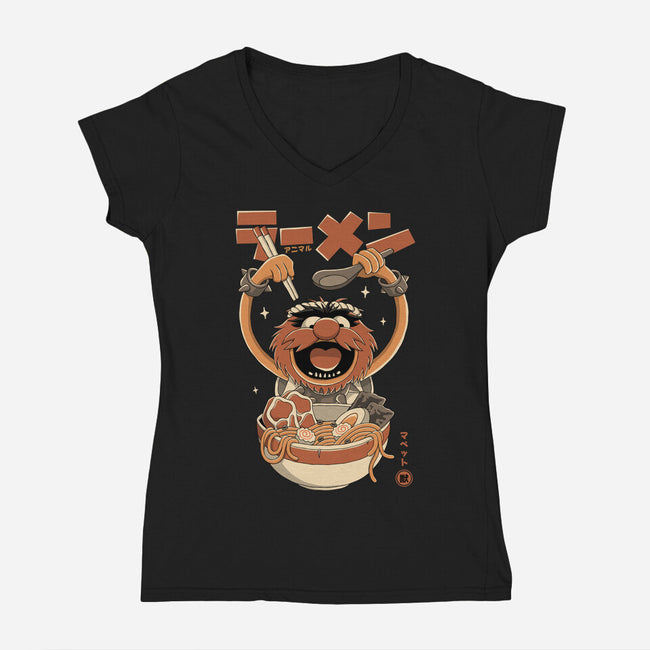 Ramen Mayhem-Womens-V-Neck-Tee-retrodivision