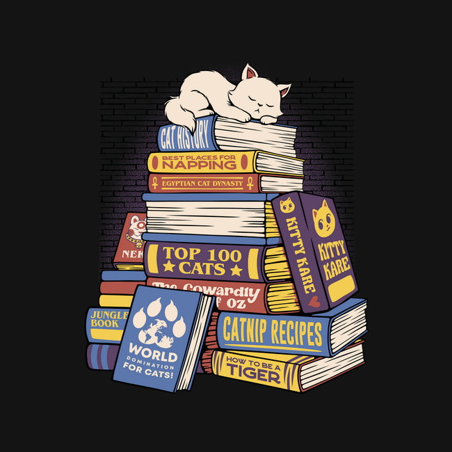 Cat Books Feline Library-None-Drawstring-Bag-tobefonseca