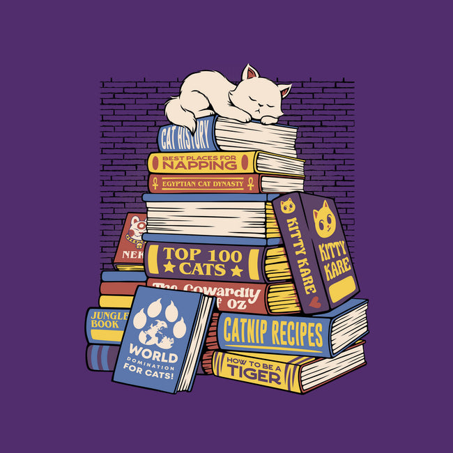 Cat Books Feline Library-Womens-Basic-Tee-tobefonseca