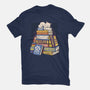 Cat Books Feline Library-Womens-Basic-Tee-tobefonseca