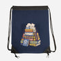 Cat Books Feline Library-None-Drawstring-Bag-tobefonseca