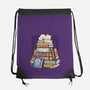 Cat Books Feline Library-None-Drawstring-Bag-tobefonseca