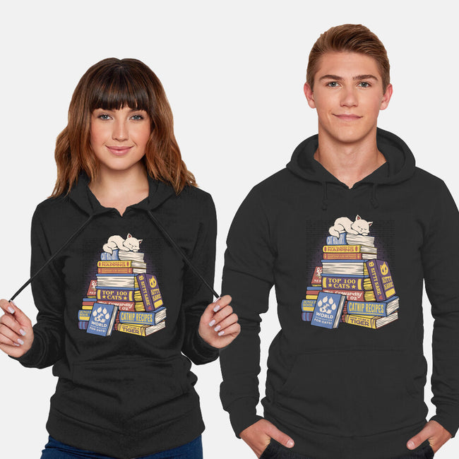 Cat Books Feline Library-Unisex-Pullover-Sweatshirt-tobefonseca