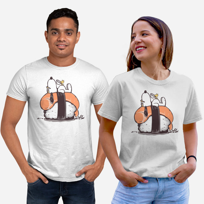 Sushi Friends-Unisex-Basic-Tee-retrodivision