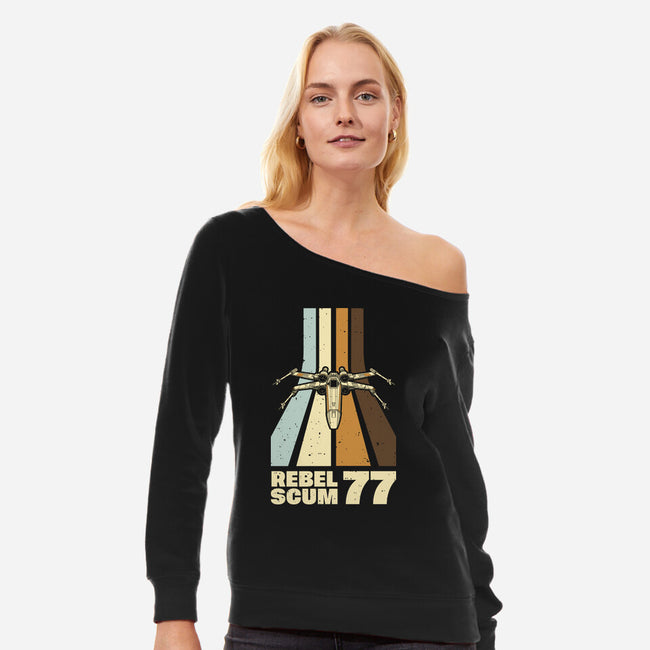 Retro Vintage Scum-Womens-Off Shoulder-Sweatshirt-retrodivision