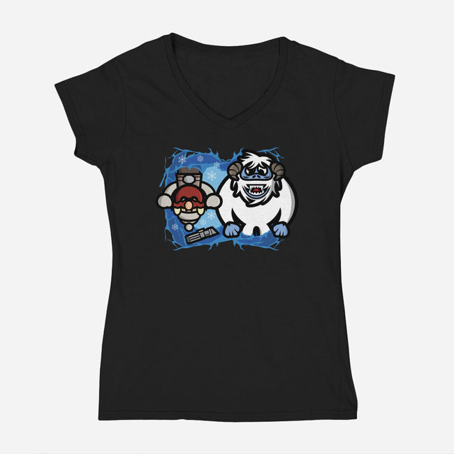 Bumble Wars-Womens-V-Neck-Tee-jrberger