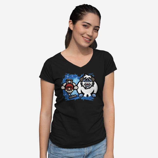 Bumble Wars-Womens-V-Neck-Tee-jrberger