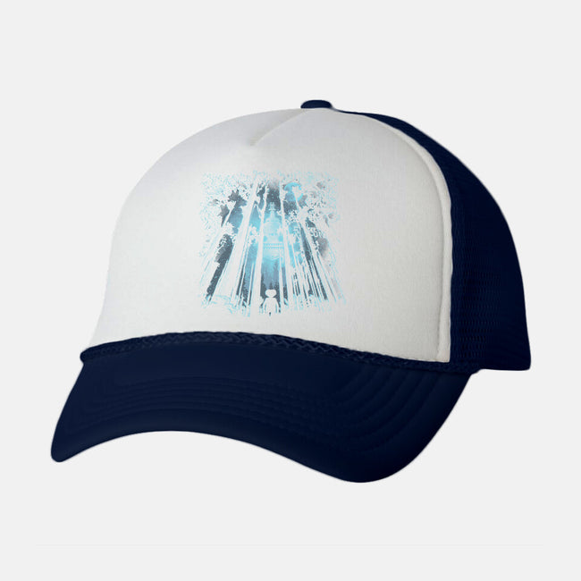 I'll Be Right Here-Unisex-Trucker-Hat-dalethesk8er