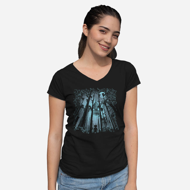 I'll Be Right Here-Womens-V-Neck-Tee-dalethesk8er