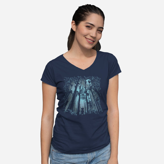 I'll Be Right Here-Womens-V-Neck-Tee-dalethesk8er