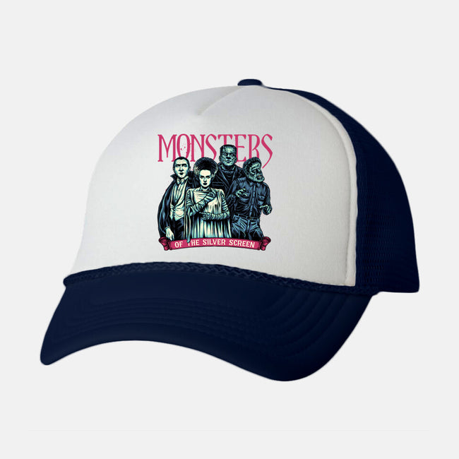 Monsters Of The Silver Screen-Unisex-Trucker-Hat-momma_gorilla