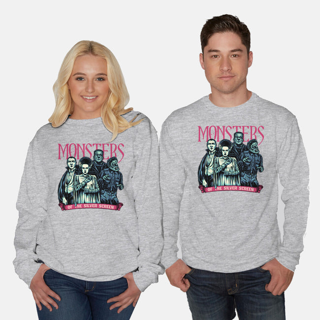 Monsters Of The Silver Screen-Unisex-Crew Neck-Sweatshirt-momma_gorilla