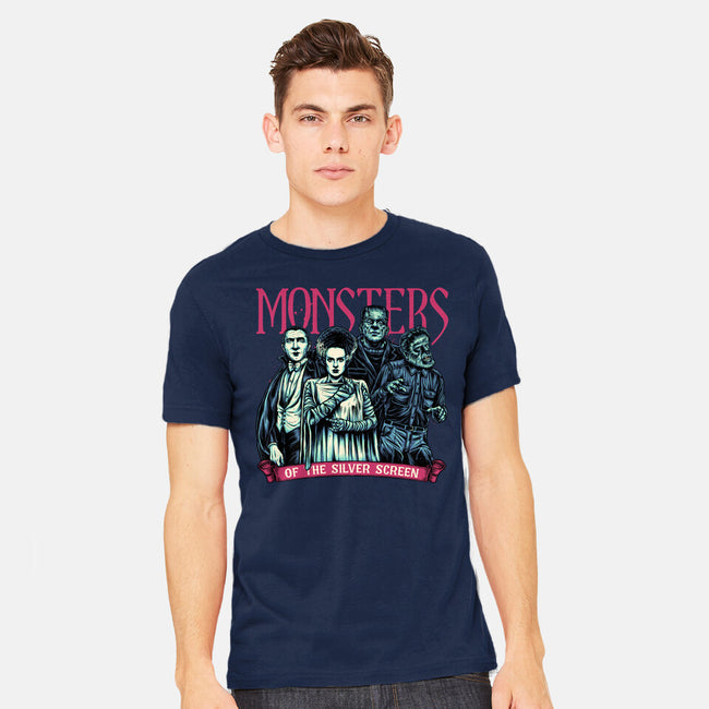 Monsters Of The Silver Screen-Mens-Heavyweight-Tee-momma_gorilla