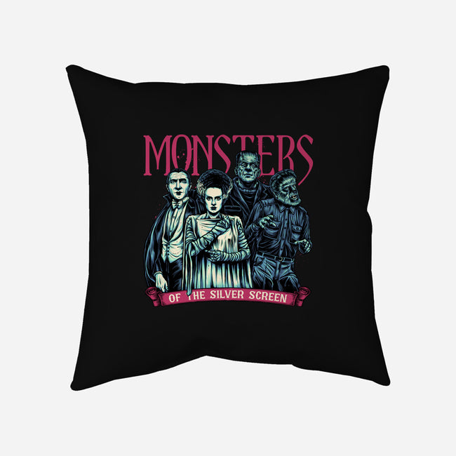 Monsters Of The Silver Screen-None-Removable Cover w Insert-Throw Pillow-momma_gorilla