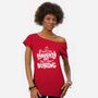 On The Naughty List And I Regret Nothing-Womens-Off Shoulder-Tee-tobefonseca