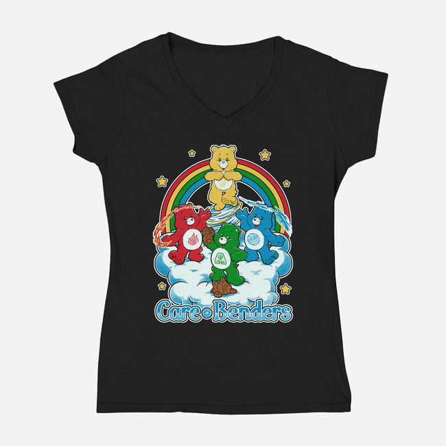 Elemental Bears-Womens-V-Neck-Tee-Studio Mootant